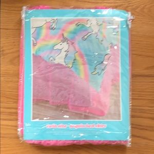 Girls pink sequin bed skirt